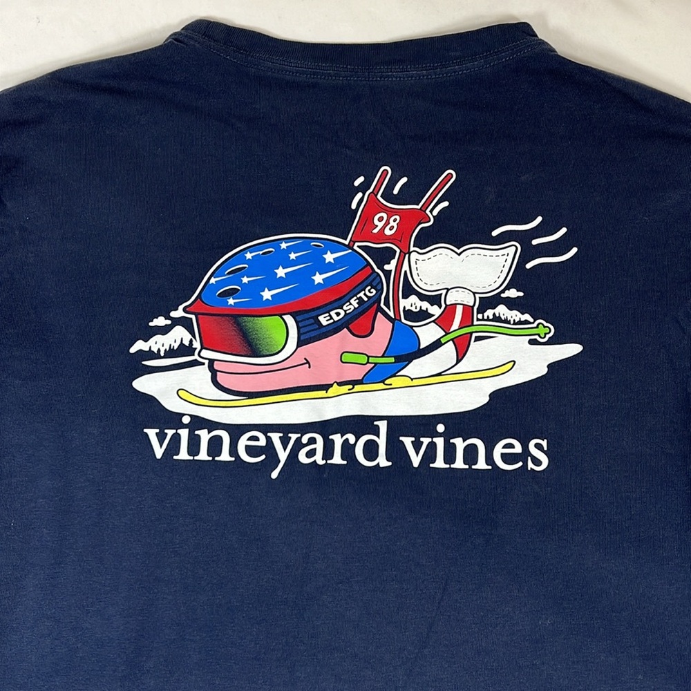 Vineyard Vines Boys Skiing Winter Whale Longsleeve Shirt Size XL (18)